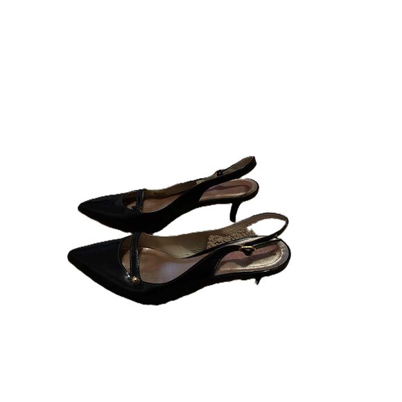 Lilly Pulitzer Navy Blue Pointed Toe Strap Slingback Ballet Flats Womens Shoes - Picture 3 of 8